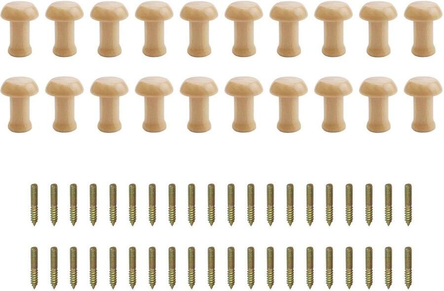 Houten Kapstokhaken Stijlvol en Duurzaam Set van 20