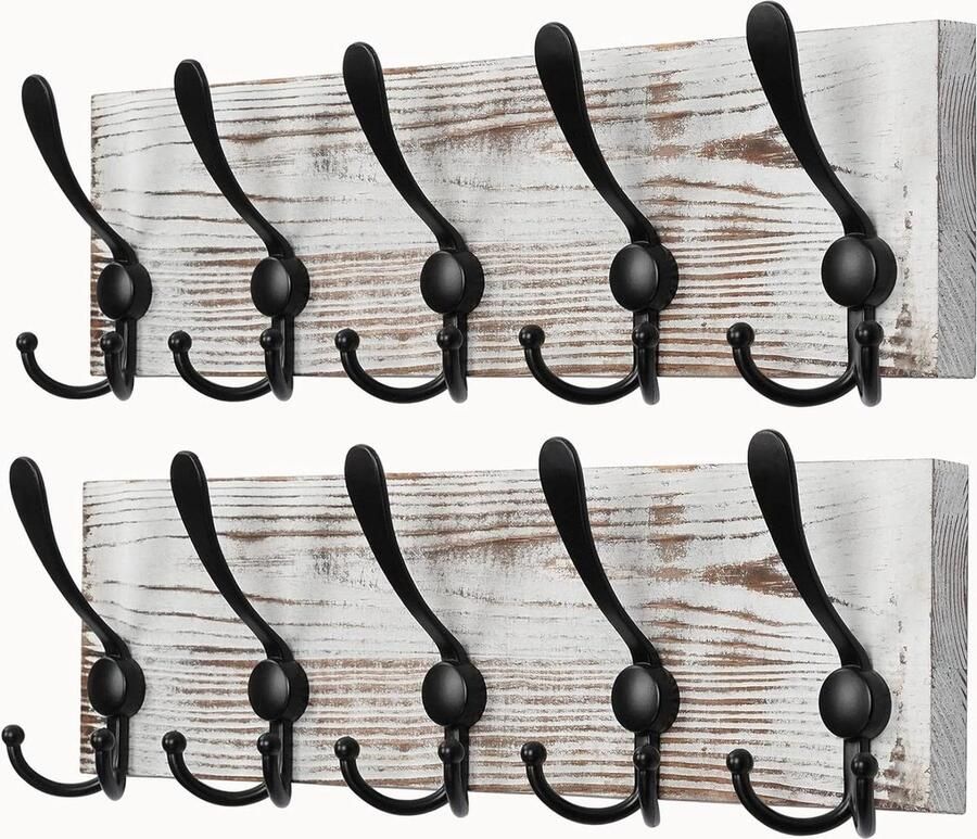 Houten Kapstokken Wandkapstok Hout 15 Haken Garderobehaken Wandhaken Garderobestand Voor Wasruimte Slaapkamer Keuken Kapstok