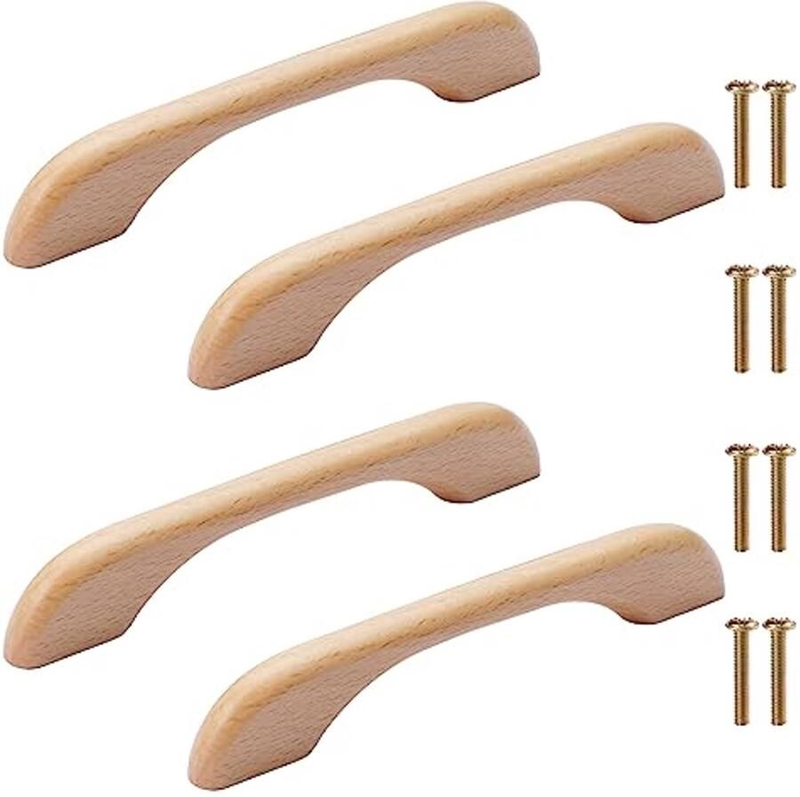 Houten Kastgrepen voor Meubels Ronde Handgreep van Buchenhout (160mm)