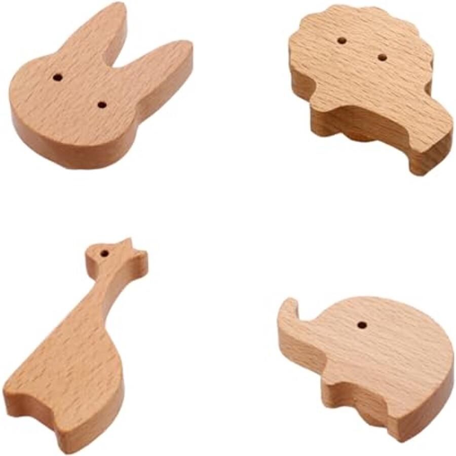 Houten Kastknoppen voor Kinderen Dierlijke Decoratie voor Meubels