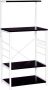 Houten Keukenkast met 3 Planken Opbergkast Boekenkast Wandkast Open Kast 60x40x123 cm Hout & Metaal Wit - Thumbnail 2
