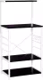 Houten Keukenkast met 3 Planken Opbergkast Boekenkast Wandkast Open Kast 60x40x123 cm Hout & Metaal Wit - Thumbnail 1