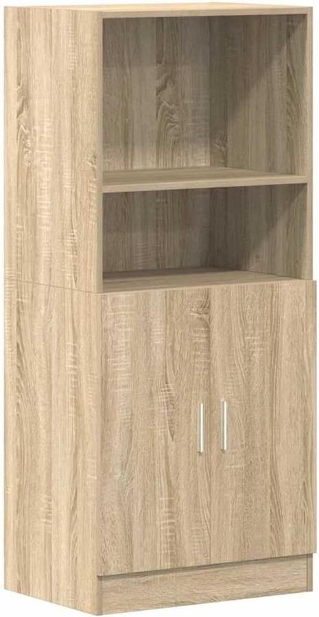 Houten Keukenkast met Opbergruimte en Deuren 57x41 5x131 5 cm