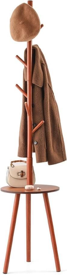 Houten kledingrek vrijstaand 1 stuk notenhout 38 x 173 cm