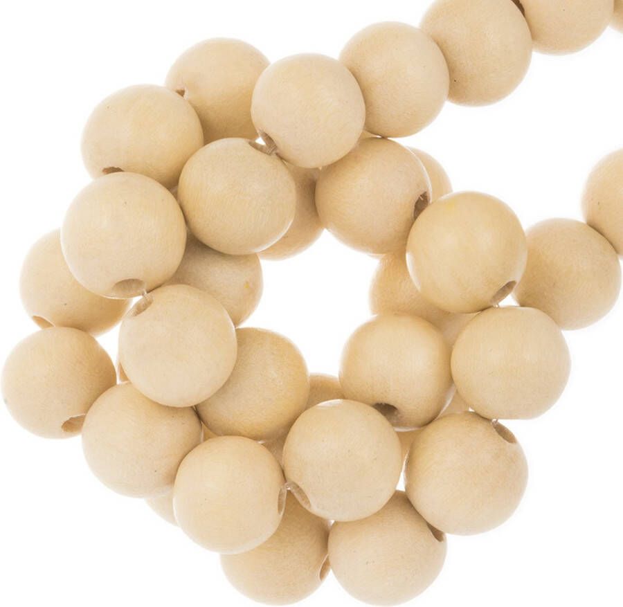 Houten Kralen Vintage Look (10 mm) Cream (80 stuks)