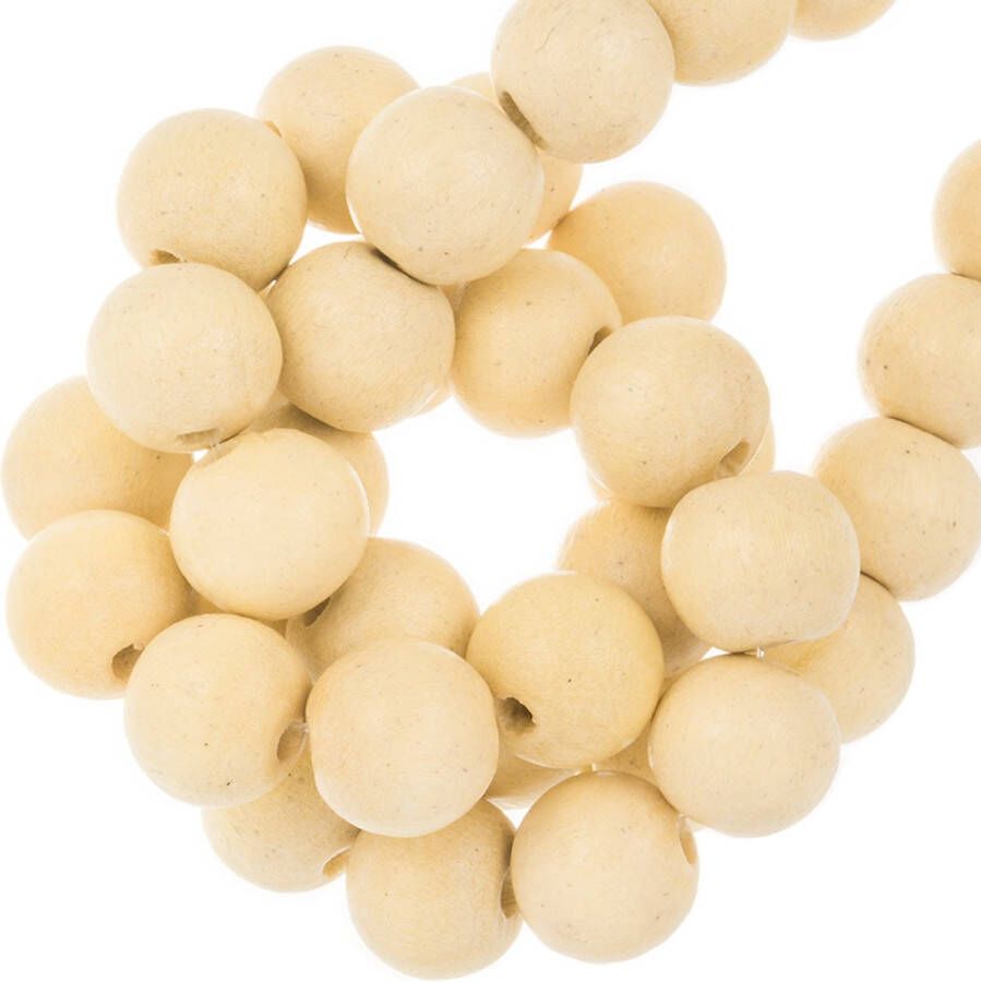 Houten Kralen Vintage Look (10 mm) Vanilla (80 stuks)