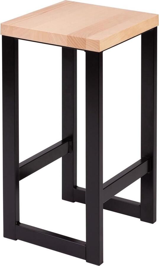 Houten kruk met bloemenpatroon en metalen frame 30x30x62 cm moderne douchekruk keukenkruk barstoelen Barkruk