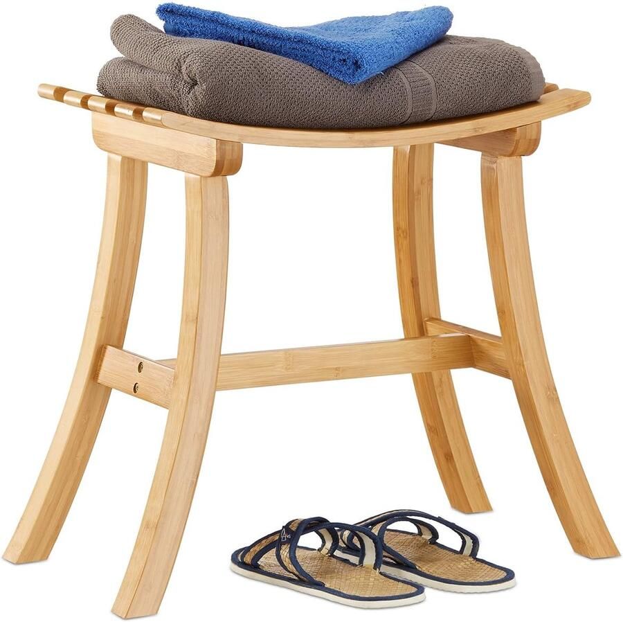 Houten kruk Scandinavisch design 1 stuk bamboe