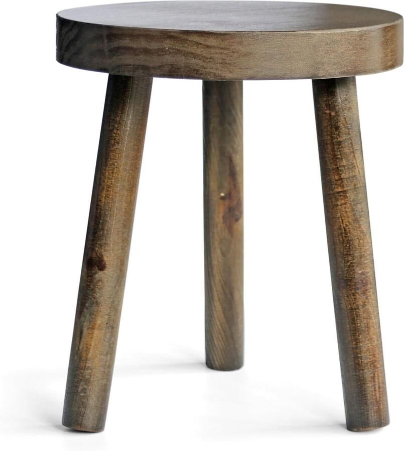 Houten kruk veelzijdige bijzettafel plantenstandaard en nachtkastje (35 cm)