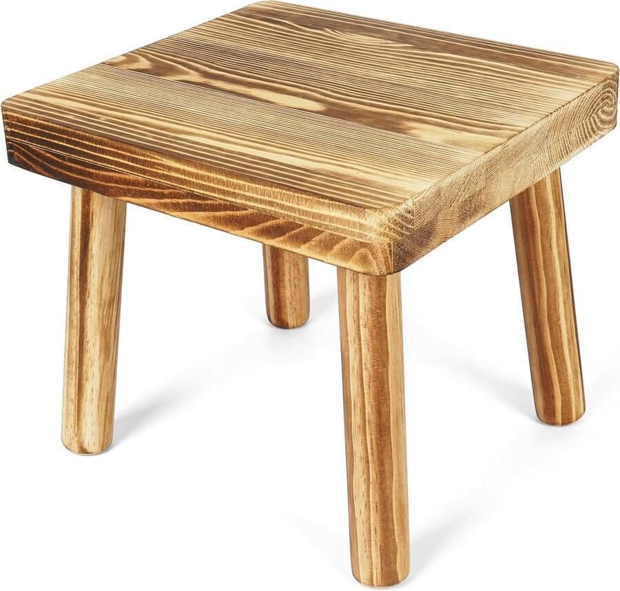 Houten krukje Stevig en multifunctioneel 1 stuk 21 5 cm hoog Natuurlijk