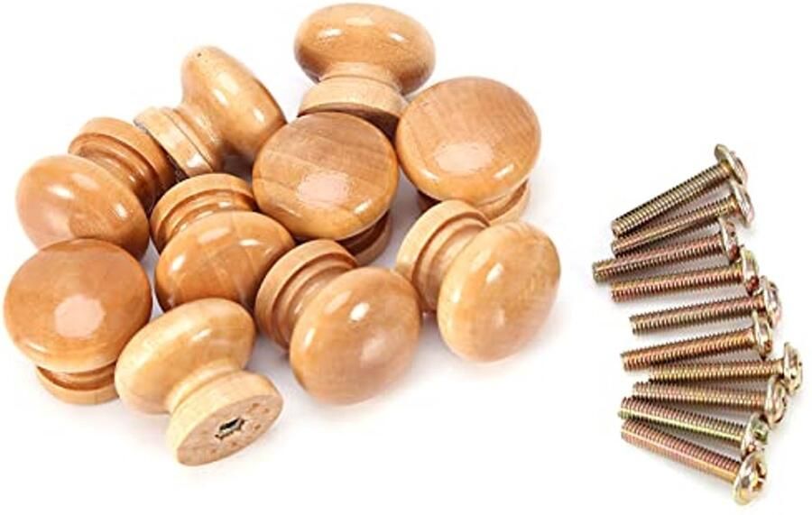 Houten Ladeknoppen Set van 10 Milieuvriendelijk Meubel Hardware voor Keukenkasten en Lades
