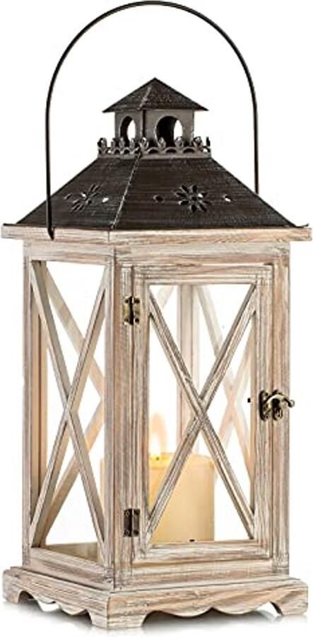 Houten Lantaarn voor Candles Rustiek Tafel Decoratie voor Feestdagen en Seizoensdecoratie