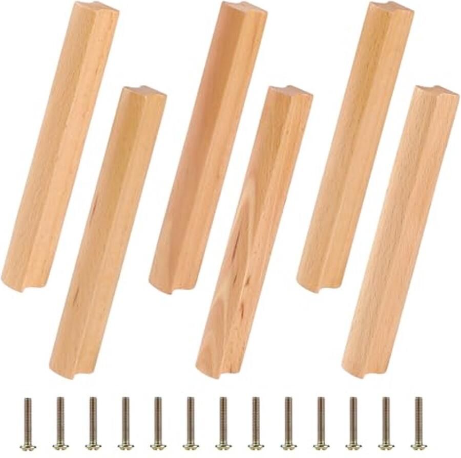 Houten Meubelgrepen 160 mm Set van 6 Stuks voor Keuken en Kasten