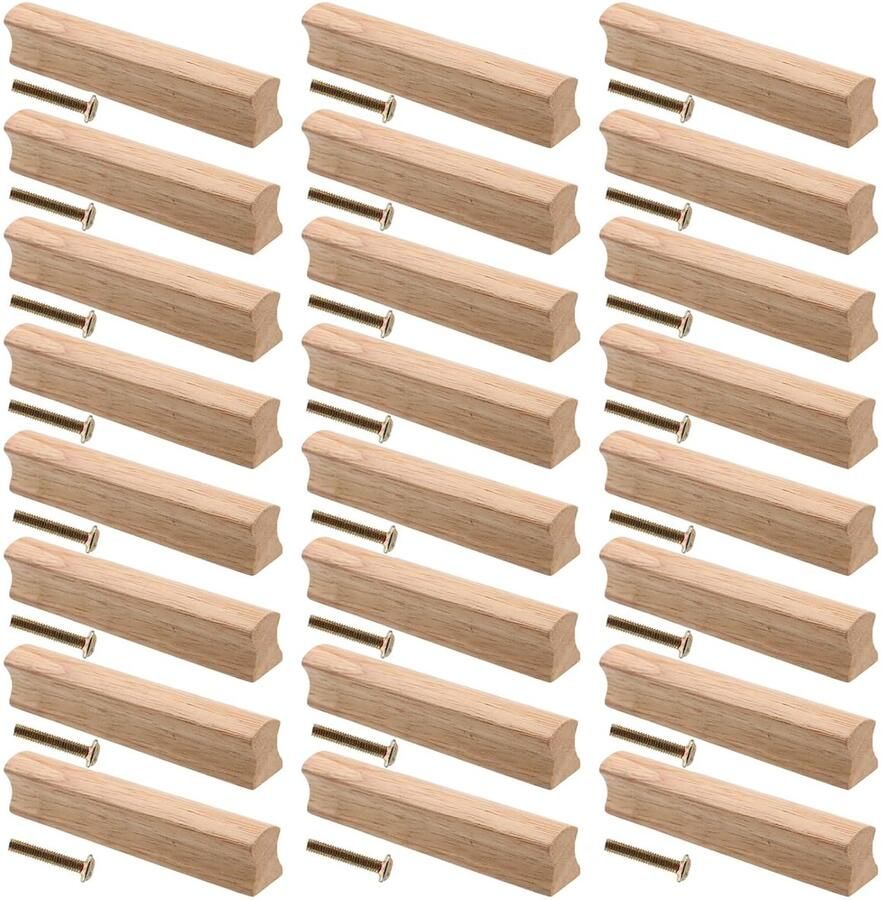 Houten meubelgrepen 24 stuks 130 mm geschikt voor deuren en kasten