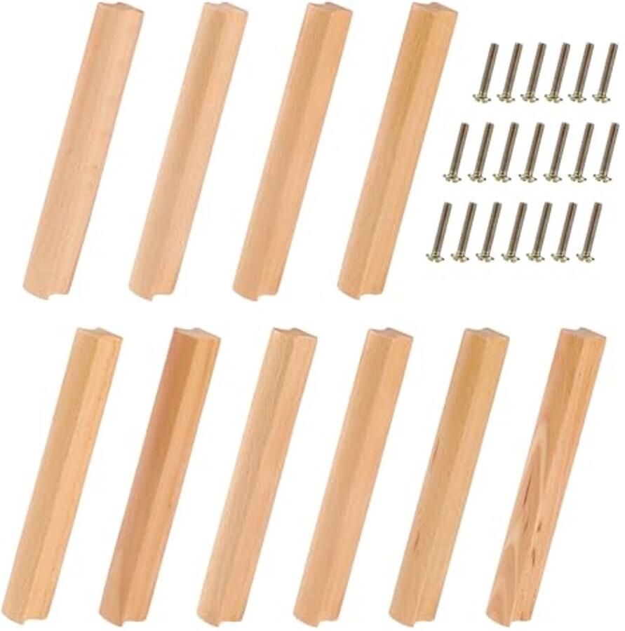 Houten Meubelgrepen Set van 10 160 mm Keukenkastgrepen en Ladegrepen voor een Stijlvolle Inrichting