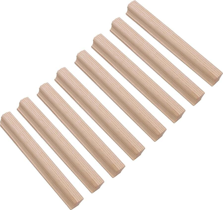 Houten Meubelgrepen Set van 8 Moderne Deurgrepen voor Keukenkasten en Meubels (Gatafstand 160 mm)