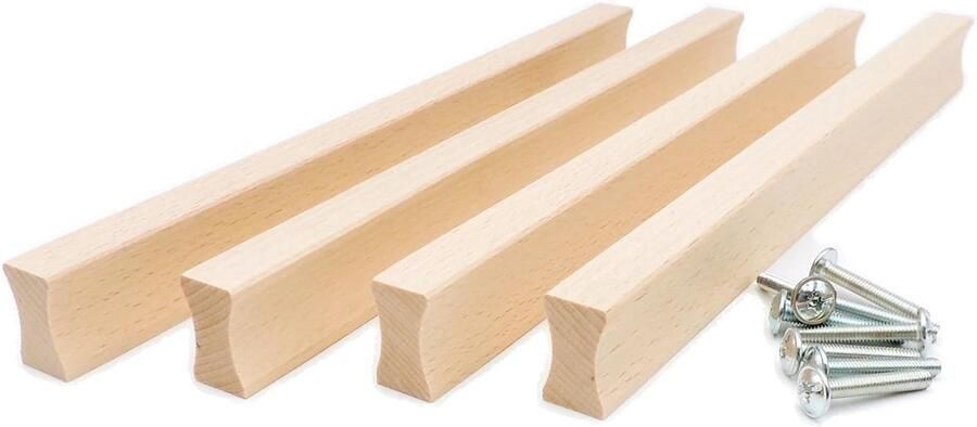 Houten Meubelgrepen Tijdloos Design Set van 4 Massief Hout