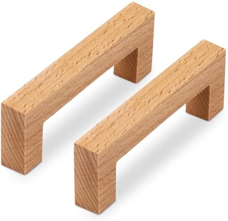 Houten Meubelhandvatten 6 Stuks Kastenhandgrepen met Schroeven 96 mm Gatafstand