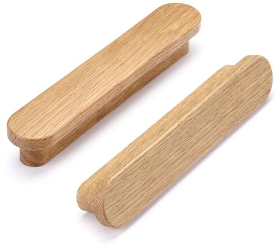 Houten meubelhandvatten set van 6 – 128mm afstand voor keukenmeubilair