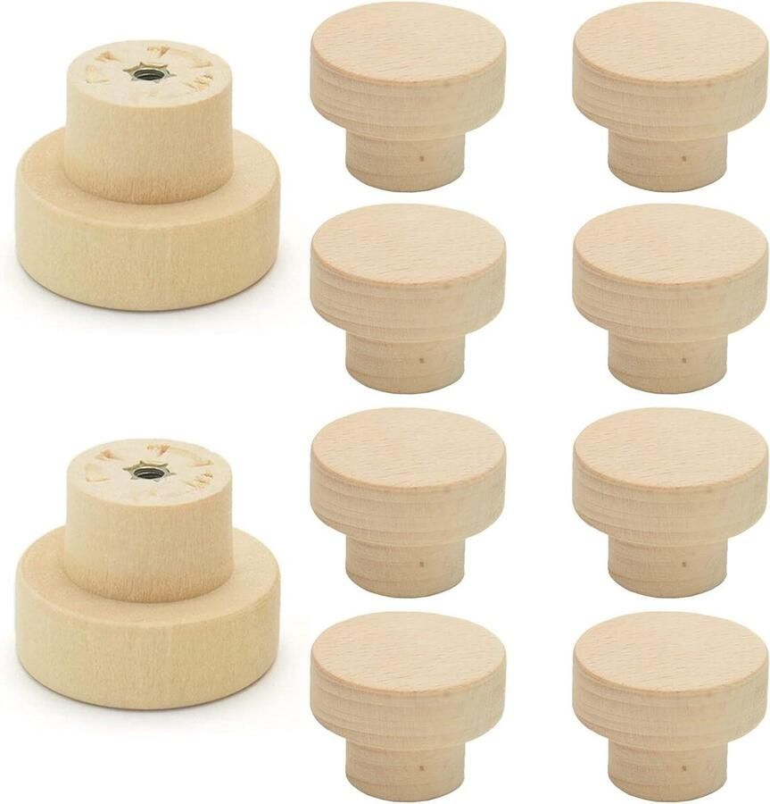 Houten Meubelknoppen 10 Stuks Houten Ladegrepen Kastgrepen Comfortabel te Bedienen