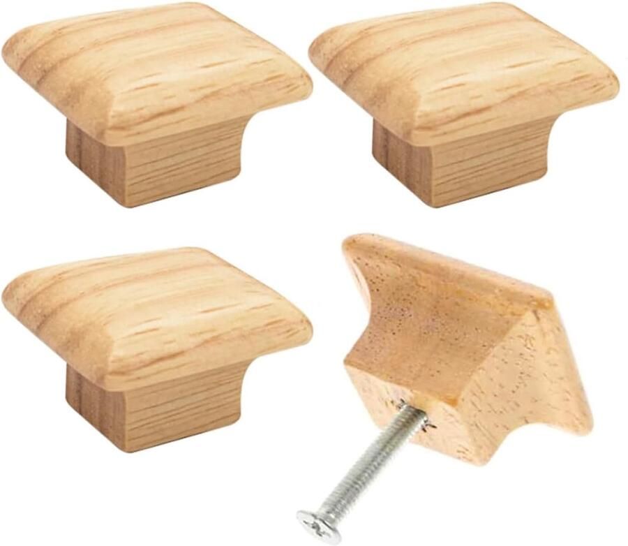 Houten meubelknoppen 35mm voor kasten en lades 4 stuks
