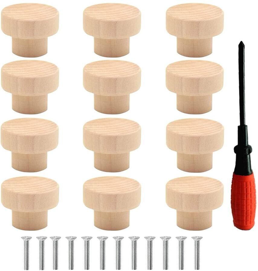 Houten Meubelknoppen Set van 12 Milieuvriendelijk Comfortabel