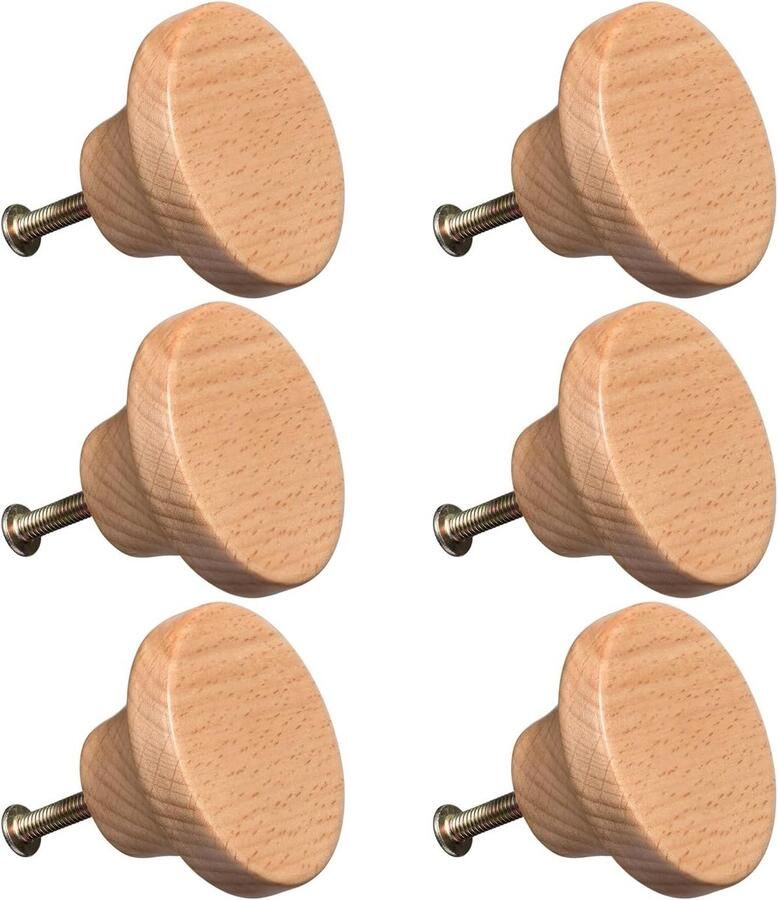 Houten ladegrepen Comfortabel ontwerp Set van 6 Natuurlijk hout - Foto 2