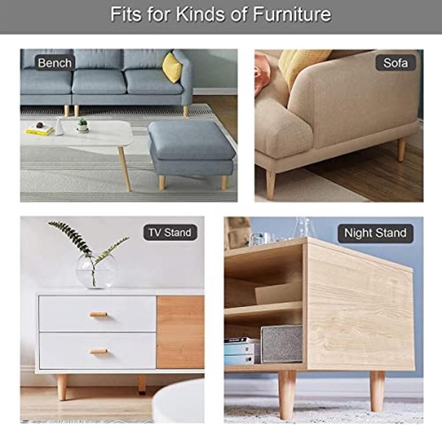 Houten Meubelpoten Conisch 15 cm Set van 4 Duurzaam en Stijlvol