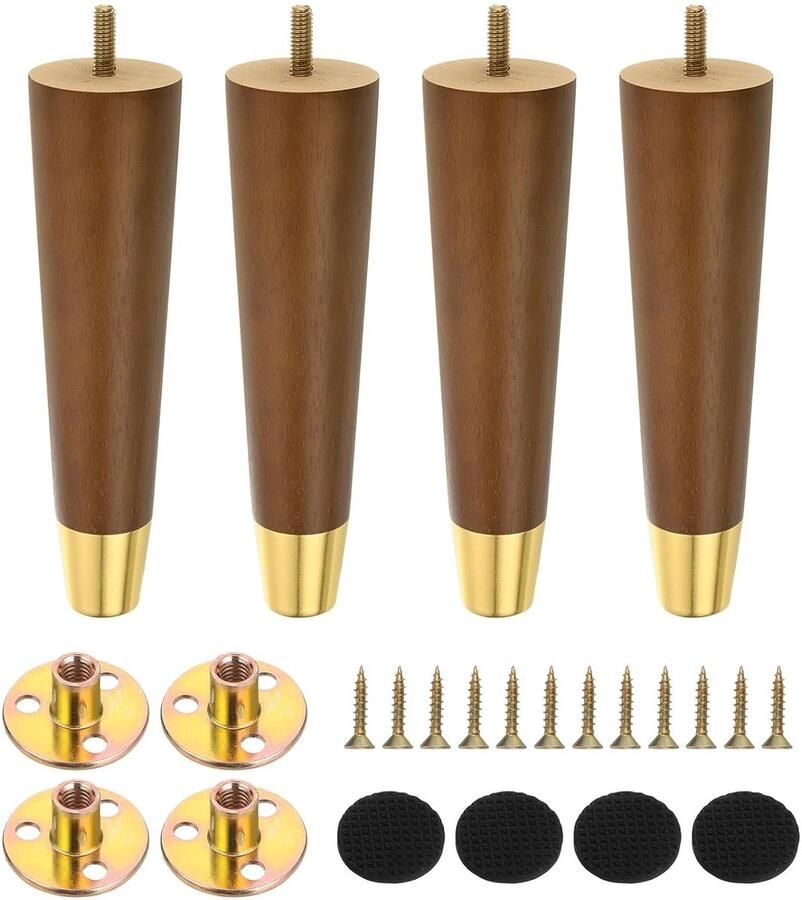 Houten meubelpoten duurzaam en eenvoudig te installeren set van 4