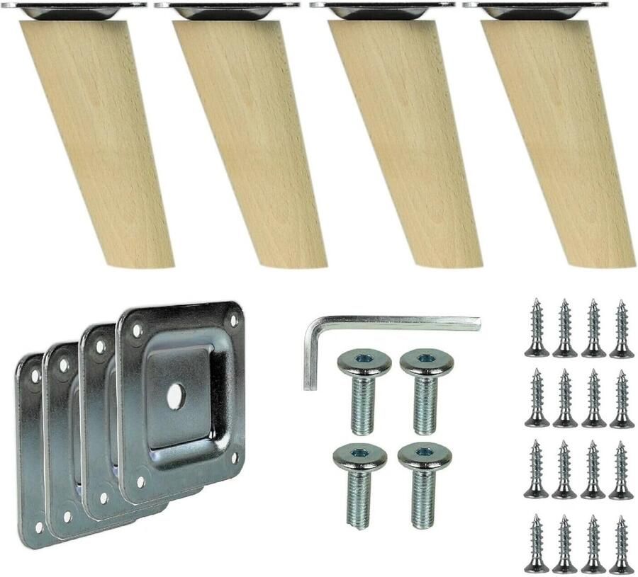 Houten meubelpoten duurzaam en elegant 4 stuks massief hout