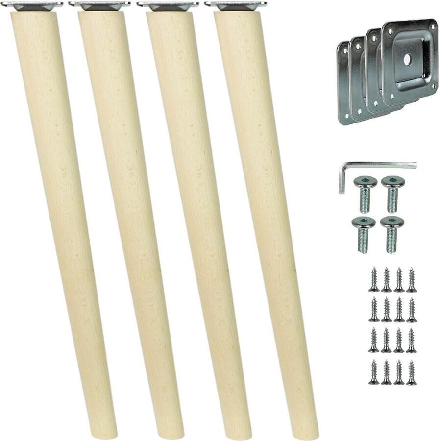 Houten meubelpoten duurzaam en stijlvol set van 4