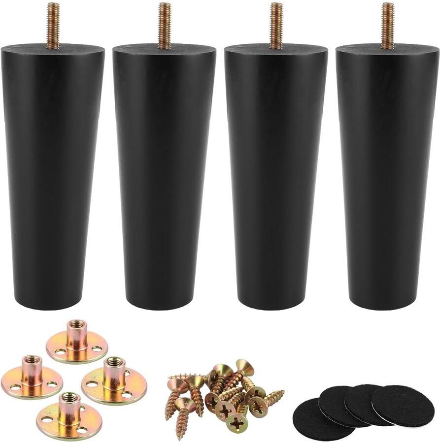 Houten meubelpoten set van 4 massief eikenhout 15 cm