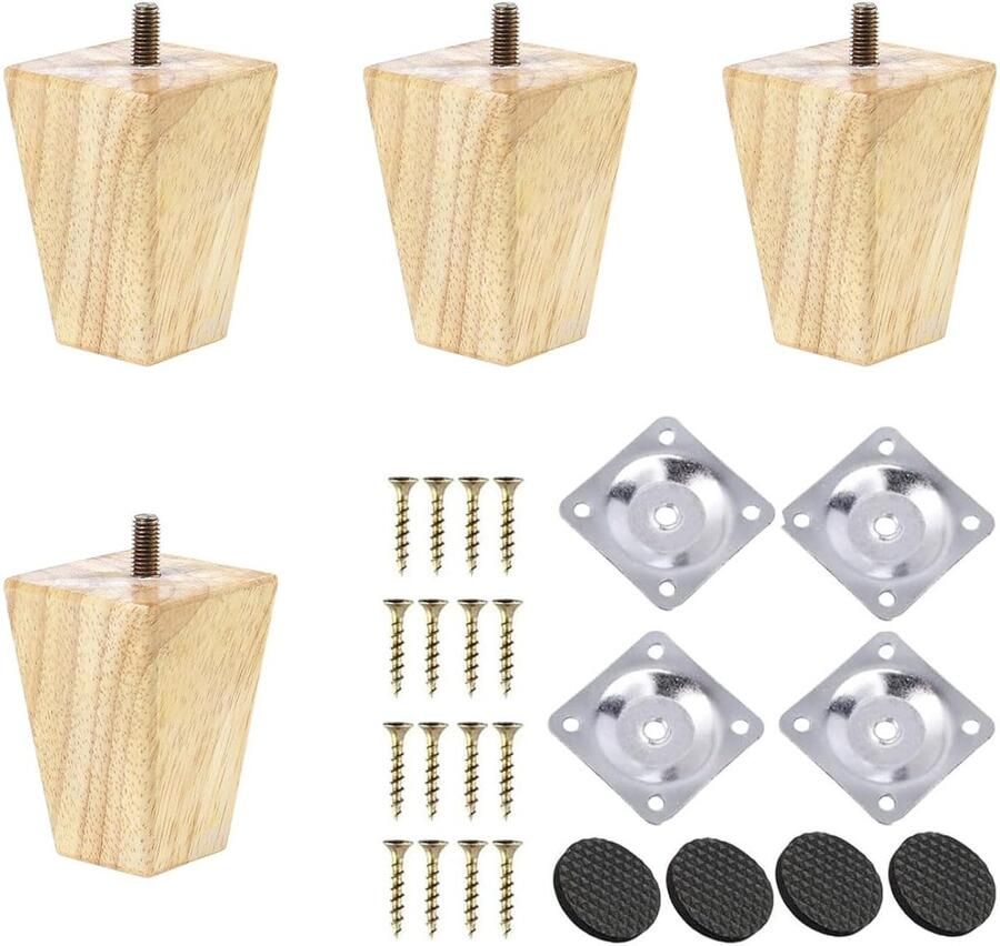Houten meubelpoten Sterk en duurzaam Set van 4 Eiken