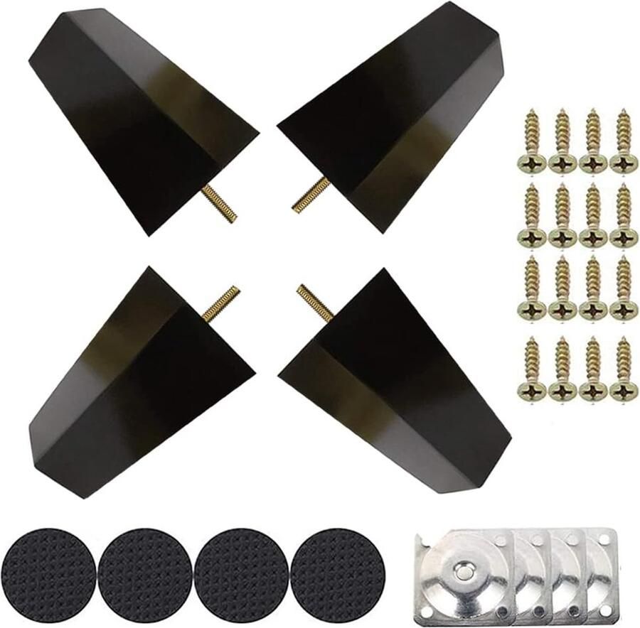 Houten meubelpoten vervangend 4 stuks zwart 6 10 15 cm