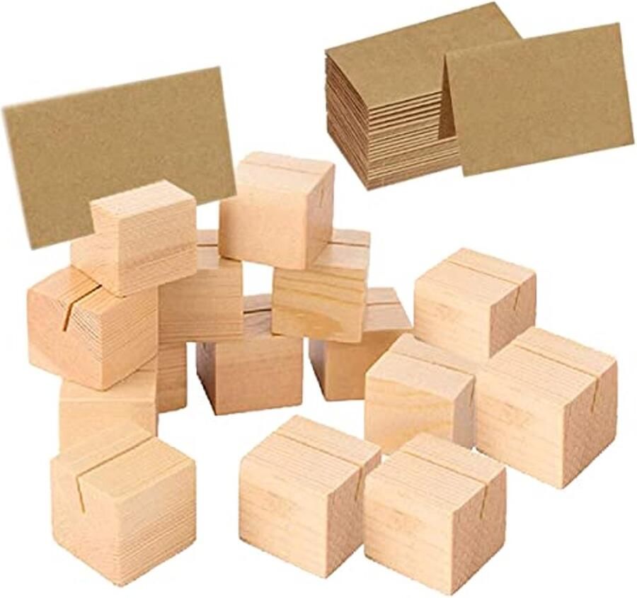 Houten Naam Kaarthouder 20 STKS Draadclips voor Tafel Nummer Menu's en Foto's
