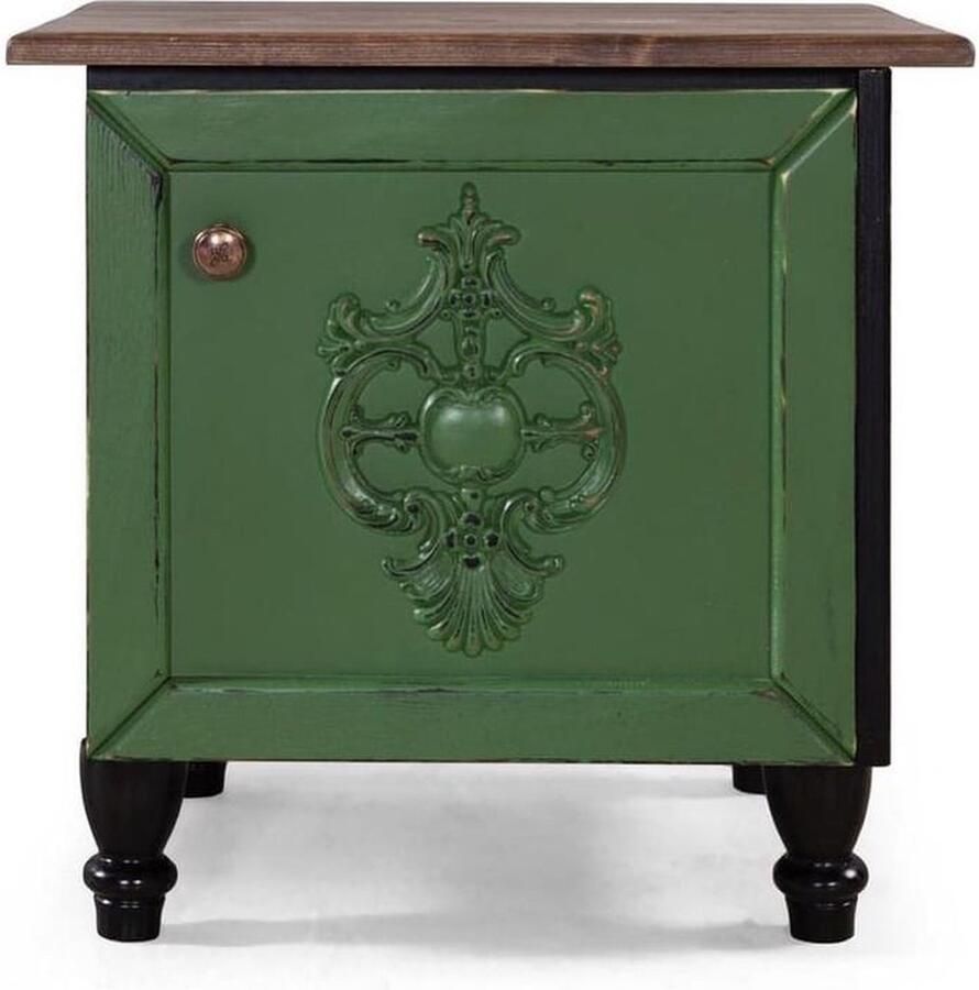 Meubel Sofa Meubelsofa Houten Nachtkastje met Groen Afdekking