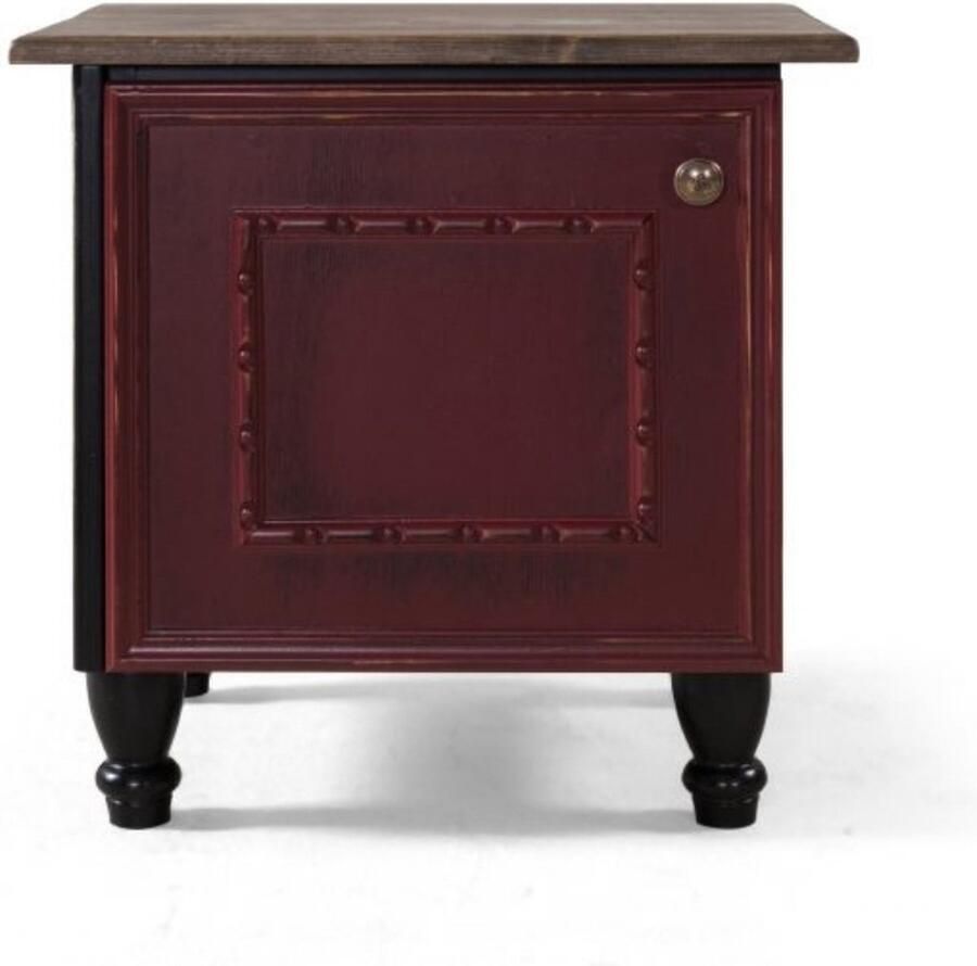 Meubel Sofa Meubelsofa Houten Nachtkastje met Rode Afdekking