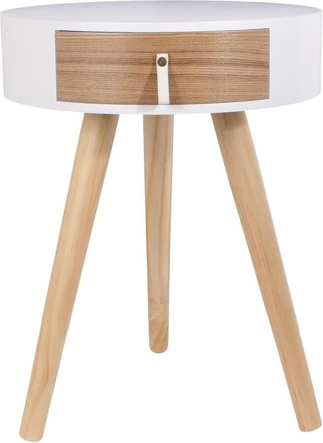 Houten nachtkastje modern design 1 stuk MDF en grenen 46 5 x 35 x 35 cm
