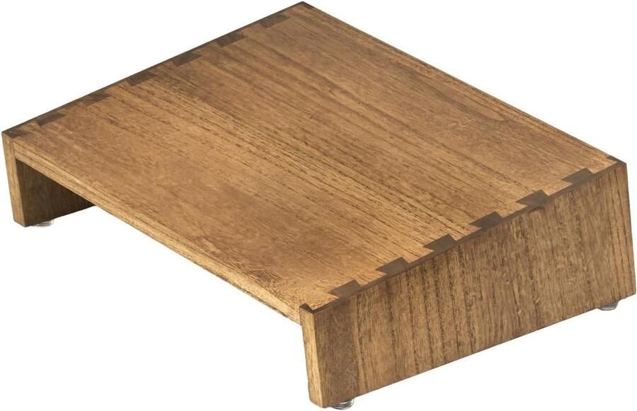 Houten onderdesk voetensteun met hoogteverstelling Draagbare ergonomische voetenbank voor verbeterde houding en bloedsomloop Donkerbruin