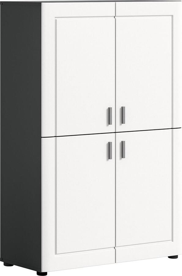 Rootz Living Rootz X2TAT07 Houten Opbergkast Grijs Wit Mat Kledingkast FSC Gecertificeerd 90cm x 130cm x 34cm