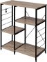 Houten Opbergkast met 5 Planken Boekenkast Open Kast Wandkast Keukenkast 90x40x83.5 cm MDF & Metaal Zwart - Thumbnail 2