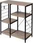 Houten Opbergkast met 5 Planken Boekenkast Open Kast Wandkast Keukenkast 90x40x83.5 cm MDF & Metaal Zwart - Thumbnail 1