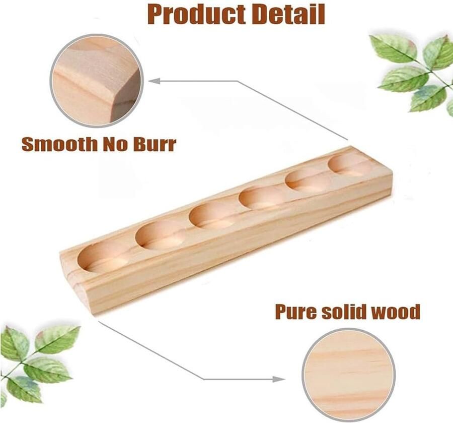 Houten opbergstandaard voor etherische oliën 18 flesjes handgemaakt natuurlijk hout
