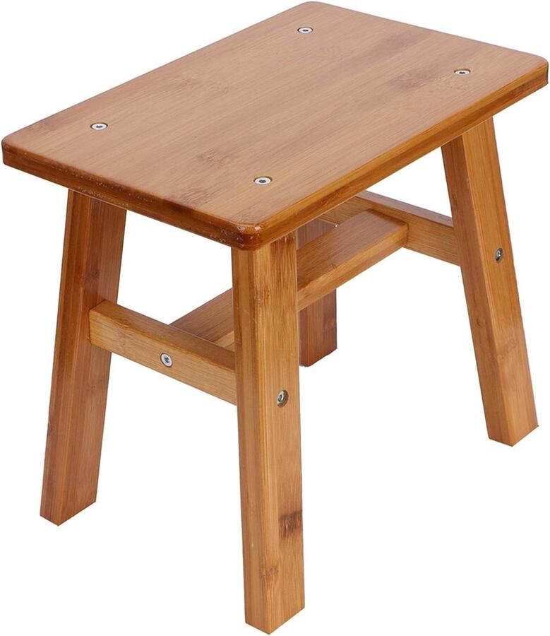 Houten Opstapje Kruk Mini Douchebank voor Kinderzitje Displaystandaard Keuken-Badkamer-Slaapkamer(30 * 25 * 4) Houten kruk