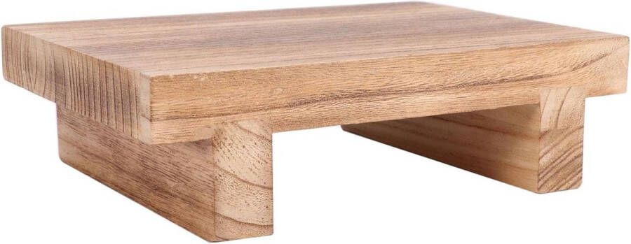 Houten opstapkruk multifunctionele stevige opstapkruk massief hout voor hoge bedden voor kinderen volwassenen keuken woonkamer kast 25 x 18 x 7 cm (hout)