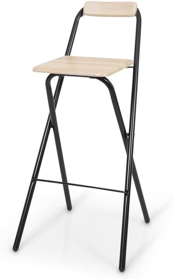 Houten opvouwbare barkruk met voetensteun Perfect voor elk interieur