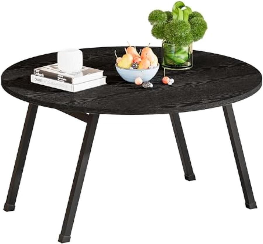 Houten opvouwbare ronde salontafel functionele met inklapbaar multifunctioneel voor kleine – zwart
