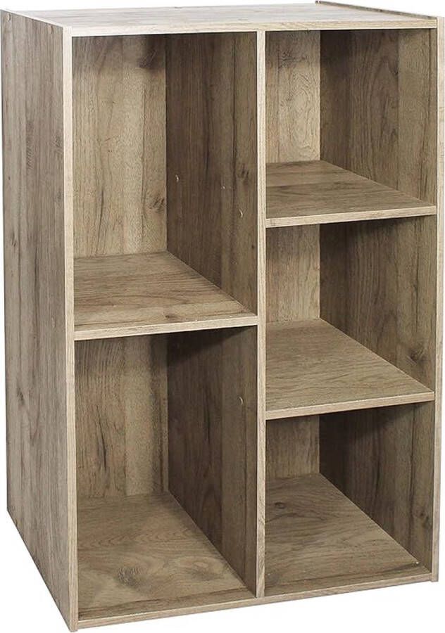 Houten plank kubuskast boekenkast kast open kast Modulair Design kantoor woonkamer slaapkamer Basic Storage Shelf CX-23C Asbruin