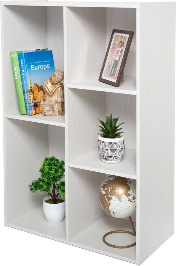 Houten plank kubuskast boekenkast kast open kast Modulair Design kantoor woonkamer slaapkamer Basic Storage Shelf CX-23C Witte eik