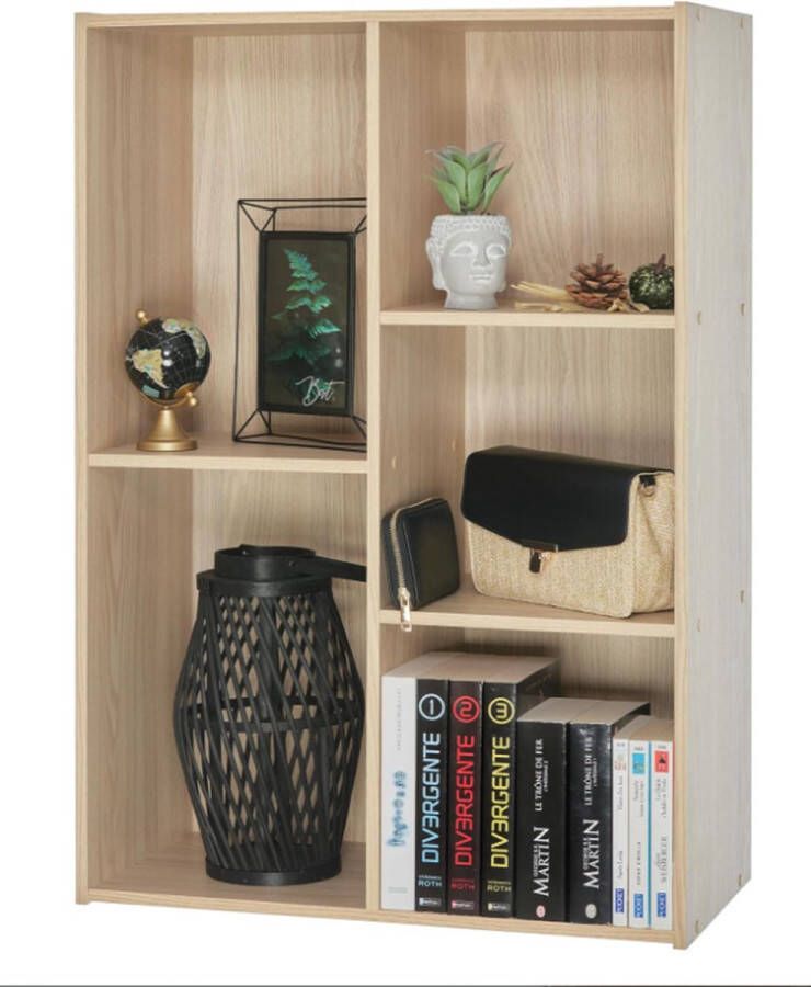Houten plank opbergkubus boekenkast opbergkast Modulair Design kantoor woonkamer slaapkamer Basic Storage Shelf CX-23C LichtBruin